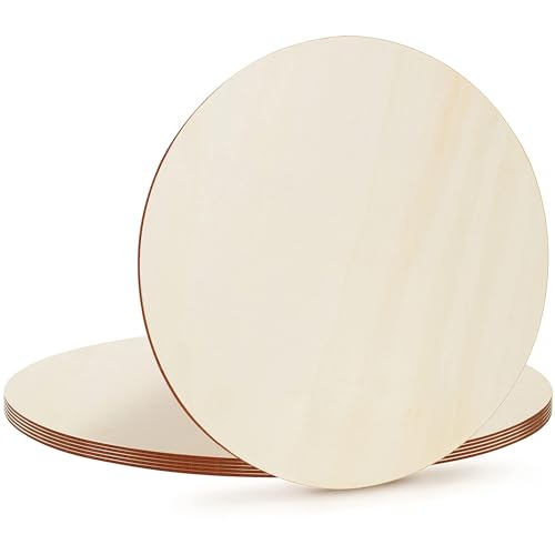 Belle Vous 6er Pack Naturbelassene Holzplatte Rund - 45 cm Durchmesser, 2,4 mm Dicke - Schlichtes Blankes Holz zum Basteln, Holz f&uuml;r Brandmalerei, Kunsthandwerk, Untersetzer, Heimdekor & Ornamente