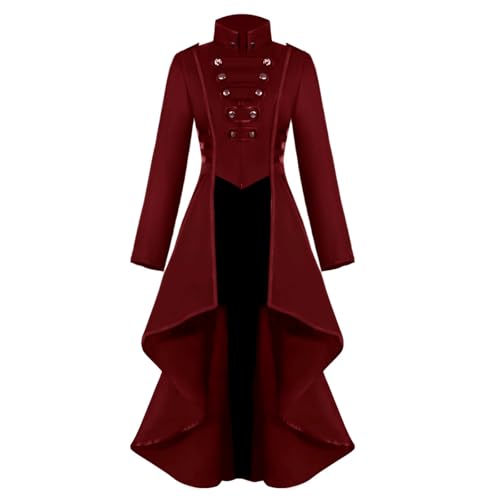 Trench vintage femme veste steampunk médiévale longue smoking halloween gothique