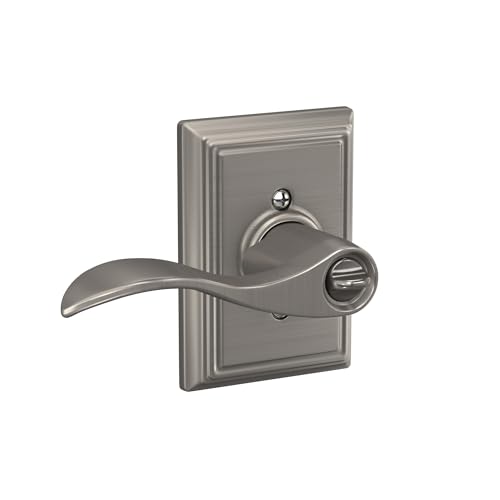 Image of SCHLAGE Accent Lever with Addison Trim Keyed Entry Lock in Satin Nickel - F51A ACC 619 ADD
