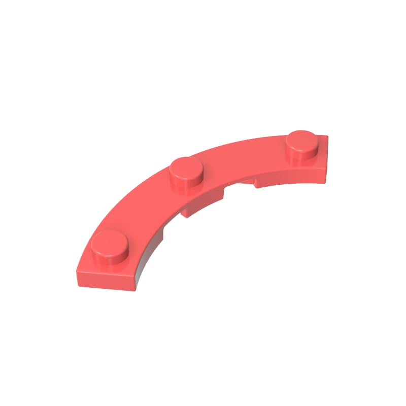 80015 3x3 Curved Plate 50 Pieces High-Precision MOC Building Bricks Replacement Parts Compatible with Lego bricks GDS-90295 Coral Orange — image 1