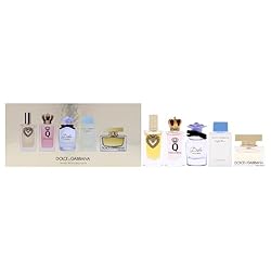 Dolce & Gabbana Mini Collection for Women – 5-Piece Mini Perfume Gift Set, 0.17oz Devotion, Q, Blue Jasmine, The One EDP & 0.15oz Light Blue EDT Sprays