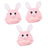Amosfun 3 Pièces Habiller Oreille Rose Chapeau De Pâques Costume Oreilles Anniversaire Hotte Photo Cosplay Fête en Peluche Accessoires Lapin Décoration Plein Lapin Chapeaux avec