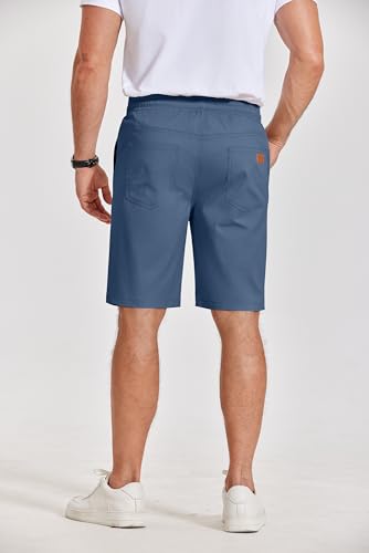 Image of COOFANDY Mens Casual Shorts Cotton Elastic Waist Drawstring Shorts Lightweight Summer Beach Shorts