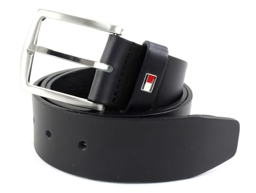 Tommy Hilfiger Cinturón Hombre New Denton Belt 4.0 Cinturón de piel, Azul (Midnight), 105 cm
