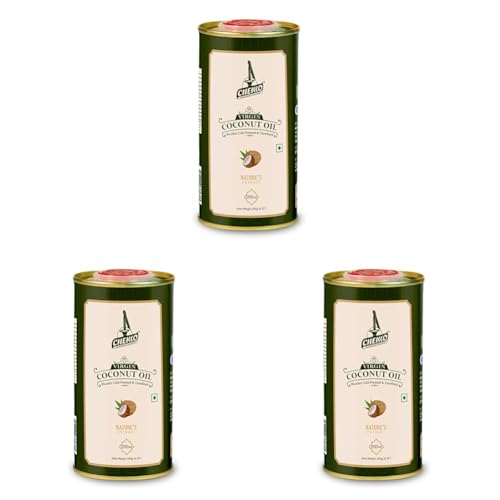 Image of Chekko Cold Pressed Virgin Coconut Oil | 100% Natural & Pure (200 ML) for Cooking, Skin Care, Hair Growth, Baby Massage and Oil Pulling (Pack of 3)