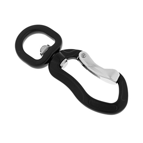Homyl Olho Giratório Snap Gancho Cão Cadeia Clipe Escalada Mosquetão Chaveiro - Preto
