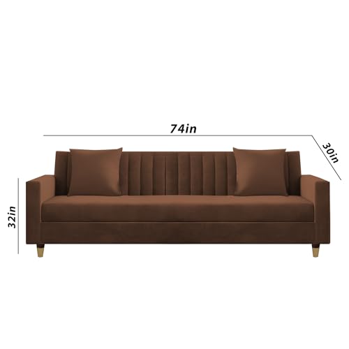 Image of Casaliving Garcia 3+2 Seater Sofa Set for Living Room (Brown)