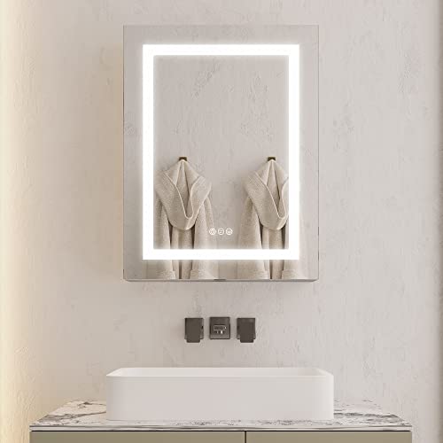 16 Led Light Up Bathroom Mirror With Storage/demister/sensor