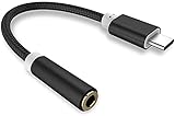 Adaptador de toma de audio USB C a 3,5 mm Cable trenzado de nylon Adaptador de auriculares con cable Adaptador para teléfono inteligente tipo C Convertidor de cable de audio
