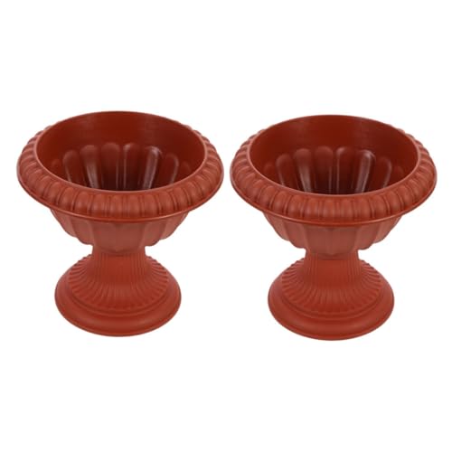 VALICLUD 2Pcs Vintage Roman Column Flower Pots Decorative Plant Vases for Home and Garden Decor for Weddings Patio Centerpieces Artistic Touch High