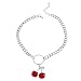 Happyyami Kirsche Charme Halsband Tennis Kette Obst Anhänger Halskette Vintage Geometrische O Ring Punk Gothic Street Hals Kette für Frauen Mädchen Hip Hop Freundschaft Zubehör