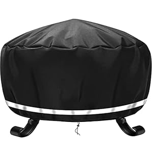 Nomiou Fire Pit covers waterdichte ronde, vuurkorf Covers Weerbestendig, Anti-Uv, Heavy Duty Rip Proof 600D Oxford Stof…