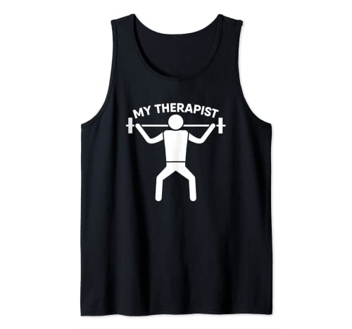 Barbell My Therapist Clothe Counselor Workout Tank Top