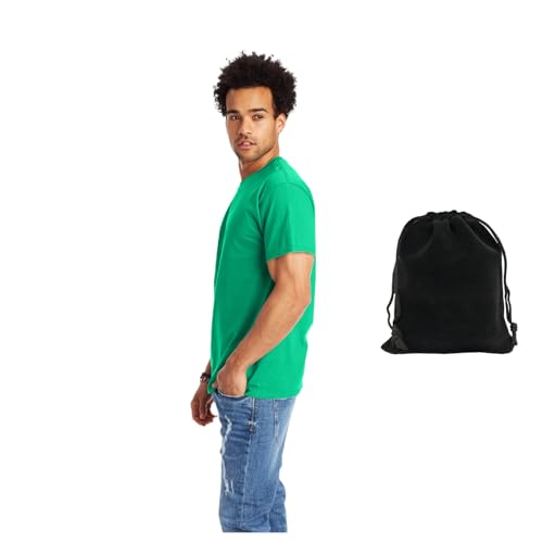 Hanes Authentic Short Sleeve T-Shirt, 100% Pre-Shrunk Cotton, Classic Fit, Tear Away Label, Includes Pouch3