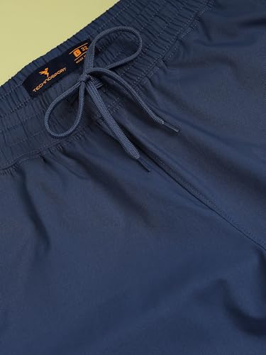 Image of TECHNOSPORT Men's Regular Fit Mid Rise Polyester Solid Cargos for Activewear, Regular Use and Quick Dry