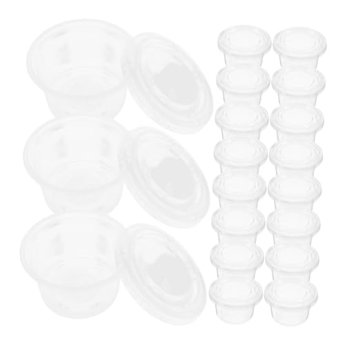 NAMOARLY Fruit Cups Lids 50pcs Plastic Portion Cups Condiment Sauce Containers Souffle Versatile for Desserts and Snacks