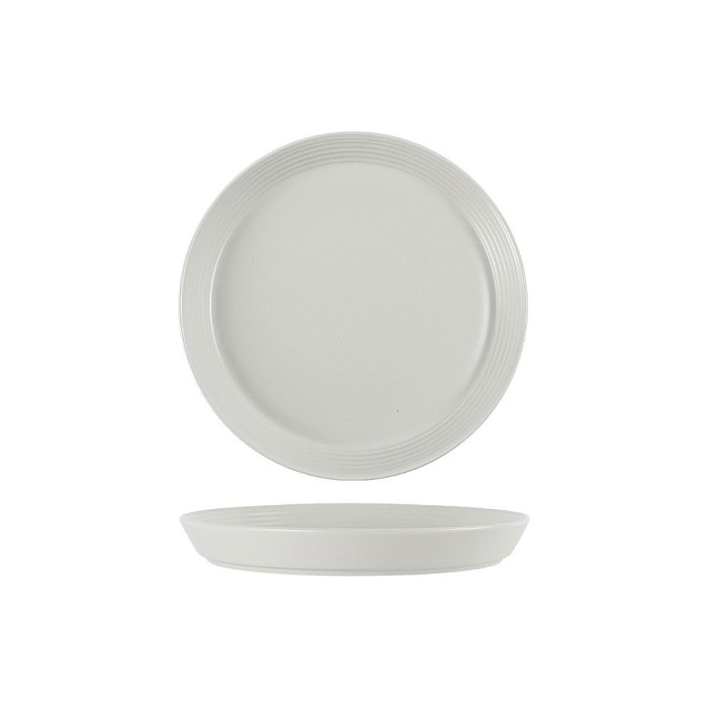 GFHTRELY Dinner Tray Simple retro spiral plate household ceramic dinner plate hotel restaurant western pasta plate dessert plate Dinner Plate(A)