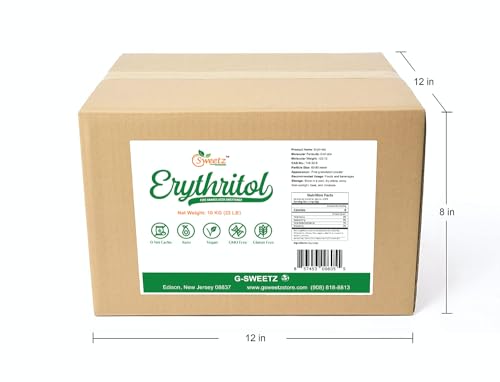 Erythritol All Purpose Sweetener; Total Servings 1250; Zero Calorie Sweetener, Sugar-Free Substitute for Baking, Smoothies, Coffee; Low Carb Keto Diet Friendly Food | 10-KG (22-LB)