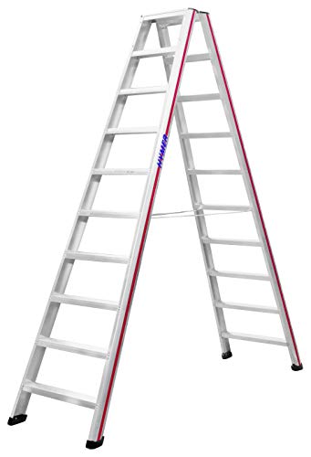 Preisvergleich Produktbild Hymer 602420 Stufenstehleiter SC60, beidseitig begehbar, 2x10 Stufen