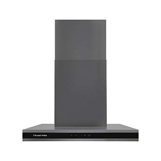 Russell Hobbs RHGCH603DS Midnight Collection 60cm T-Shaped Chimney Cooker Hood, Dark Steel