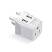 Ceptics CTU-7 USA to UK, Hong Kong Travel Adapter Plug With Dual USB - Type G - Ultra Compact
