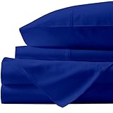 Pure 100% Cotton Sheets Queen Size - 1000 Thread Count Royal Blue Full Size Sheets, Luxury Sateen...