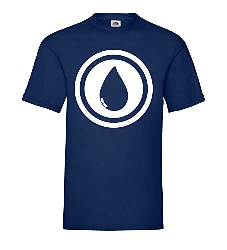 T-shirt homme gouttes d'eau grand cercle bleu taille XXXL vêtement coton