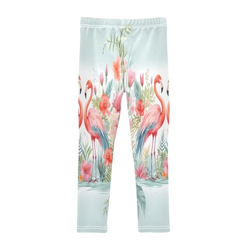 Toddler Girls Leggings Printed Yoga Pants Leggings Blue Pink Wing Flamingos for Kids2