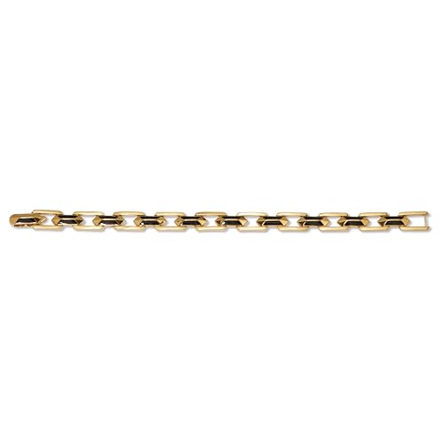 Palm Beach Jewelry Men's Gold Ion-Plated Stainless Steel and Black Enamel Link Bracelet 8-inch4