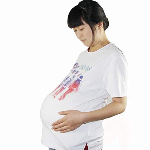 Fake Silicone False Belly, Soft Silica Gel Fake Pregnant Belly Artificial Bump, Adjustable Shoulder Strap Waist For Film TV Series Props Spoof Costume Cosplay ( Color : Skin , Size : Quadruplets )