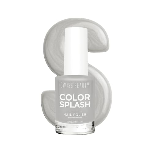 Image of Swiss Beauty Color Splash Nail Polish - Long-Lasting, Glossy - 11 ML, Sterling Silver