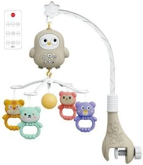 Crib Bell,Crib Mobile with Music Lights, Toys Hanging Girls Boys Attention