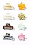 SNKPRODUCTS - Pack 8 pinzas para el pelo – Hairclips, Pinzas para el cabello, Accesorios de moda para el pelo, Antideslizantes, Tipo garra, Acabado tipo mármol. (Pack Elegance Marble Collection)