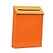 ＫＬＫＣＭＳ Wall Mounted Mailbox Letter Box Modern Decorative Large Capacity Metal Postbox Drop Box for Outside Home Front Door, Orange