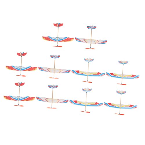 Pack de 10 aviones de juguete elásticos para exteriores y juegos infantiles