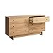 Prepac Finnley 6-Drawer Dresser in Natural Oak, Dresser for Bedroom, Extra-Wide Chest of Drawers with Storage, Modern Clothing Organizer for Home, Bedroom, Living Room, 16