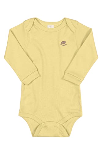 Body Up Baby Básico Bebê Manga Curta Suedine bebê-unissex, Amarelo Melão, P