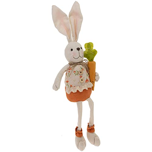 Boston International Easter Figurine Shelf Sitters with Dangling Legs, 15.5-Inches, Corrine Bunny