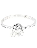 Christian Bible Scripture Verse Poem Mustard Seed Stretch Charm Bangle Bracelet Tree Of Life