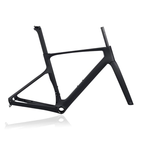 HWEVDHJ 700C Cuadro Bici Carretera 46/48/51/54cm Cuadro De Fibra De Carbono Cuadros Freno De Disco Eje Pasante F12*100mm R12*142mm con Horquilla Enrutamiento Interno(51cm)