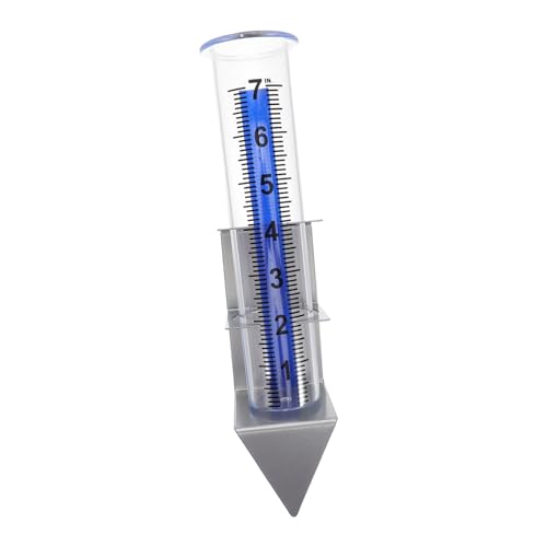 OFFSCH Portable Rain Measure Gauge Plastic Rain Gauge Tube for Garden Yard Deck and Patio