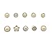 Chris.W 100Pcs Sew in Faux Pearl Buttons Sewing Crafts with Shank for Clothes Shirts Suits Coats Sweaters, 10 Designs, Storage Box Included(White and Gold)