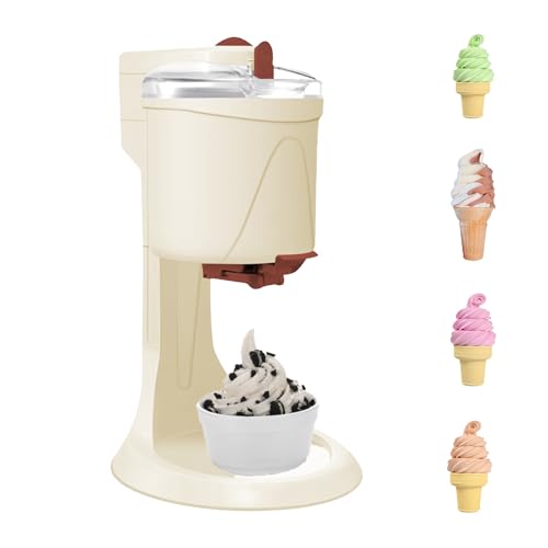 Machine à crème glacée Domestique, Machine à crème glacée Molle de 1 L, Petite Machine à crème glacée Molle Automatique aux Fruits, Doublure en Aluminium, Machine à Cornet de crème glacée