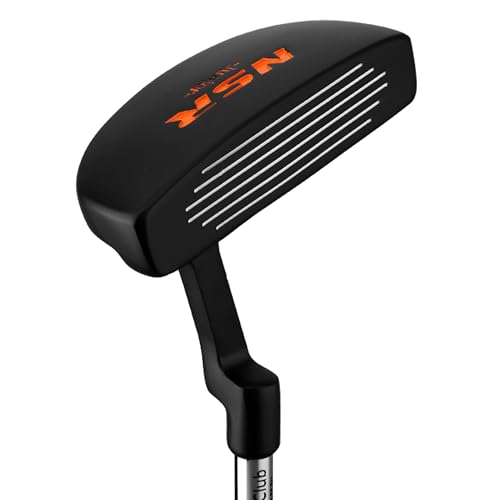 PGM Kids Putter Golf Club Right Handed Soft Grip Putter with Alignment line for Age 3-8 Black Orange