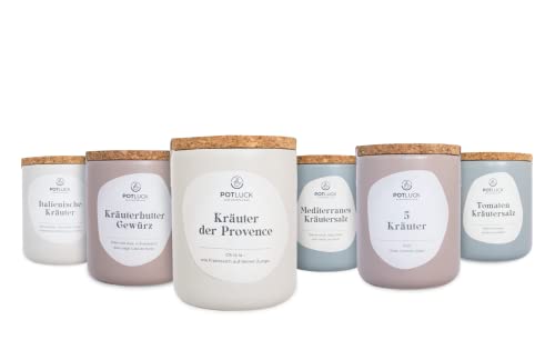 POTLUCK | Kräuter Kumpel 6er Set | Gewürzmischungen im Keramiktopf | Vegan, glutenfrei und mit natürlichen Inhaltsstoffen Cover