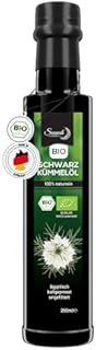 Sunnah Shop® Bio olejek z czarnuszki z prawdziwej czarnuszki | Bio Black Seed Oil | olej z czarnuszki niefiltrowany i tłoczony na zimno dla naturalnej, skutecznej pielęgnacji 250 ml