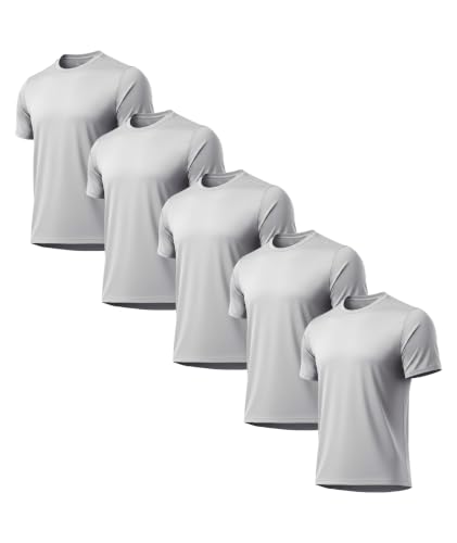 Image of 3 Pack Mens Swim Shirt Workout Shirts UPF 50+ Short Sleeve Rash Guard Fast Dry Sun Protection Lightweight Water Shirt