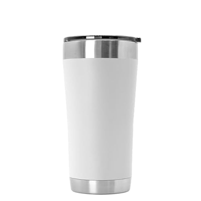 20 oz Vacuum Insulated Tumbler w/Lid and Laser Engraved Customization Options - Stainless Steel, Double-Walled Travel Mug (Black)