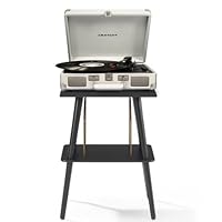 Crosley Cruiser Bluetooth Portable Turntable and Crosley Entertainment Stand Bundle, White