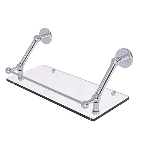 Allied Brass P1000-1-18-Gal Prestige Skyline 18 Inch Floating Gallery Rail Glass Shelf, Polished Chrome #TOP8